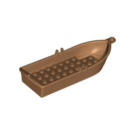 Medium Nougat Boat, 14 x 5 x 2 with Oarlocks without Hollow Inside Studs