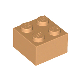 Medium Nougat Brick 2 x 2
