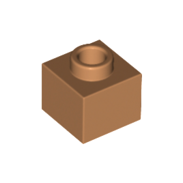 Medium Nougat Brick, Modified 1 x 1 x 2/3 with Open Stud