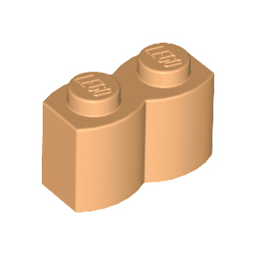 Medium Nougat Brick, Modified 1 x 2 with Log Profile
