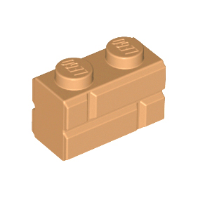 Medium Nougat Brick, Modified 1 x 2 with Masonry Profile