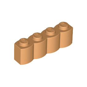 Medium Nougat Brick, Modified 1 x 4 with Log Profile