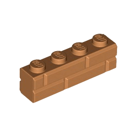 Medium Nougat Brick, Modified 1 x 4 with Masonry Profile