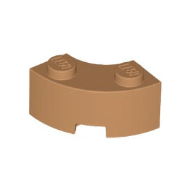 Medium Nougat Brick, Round Corner 2 x 2 Macaroni with Stud Notch and Reinforced Underside
