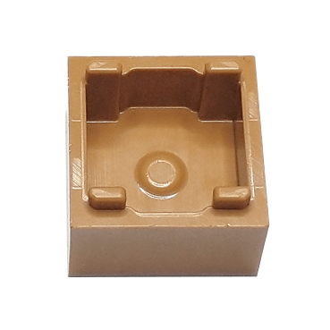 Medium Nougat Container, Box 2 x 2 x 1 - Top Opening with Raised Inner Bottom