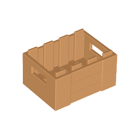Medium Nougat Container, Crate 3 x 4 x 1 2/3 with Handholds