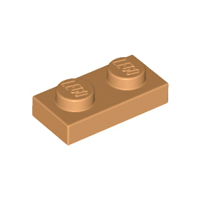 Medium Nougat Plate 1 x 2