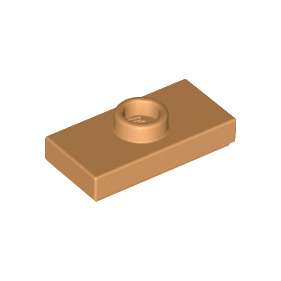 Medium Nougat Plate, Modified 1 x 2 with 1 Stud with Groove and Bottom Stud Holder Jumper