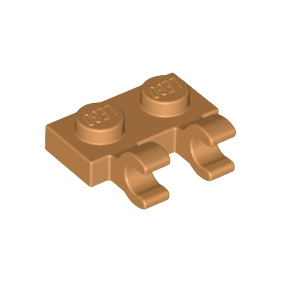 Medium Nougat Plate, Modified 1 x 2 with 2 Open O Clips Horizontal Grip