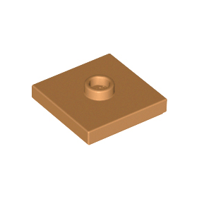 Medium Nougat Plate, Modified 2 x 2 with Groove and 1 Stud in Center Jumper