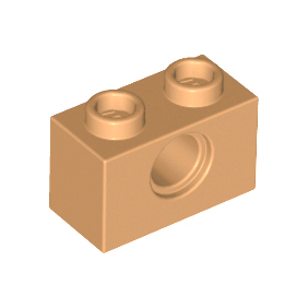 Medium Nougat Technic, Brick 1 x 2 with Hole