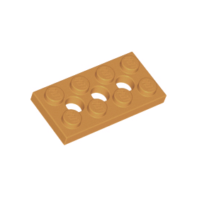 Medium Nougat Technic, Plate 2 x 4 with 3 Holes