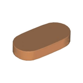 Medium Nougat Tile, Round 1 x 2 Oval