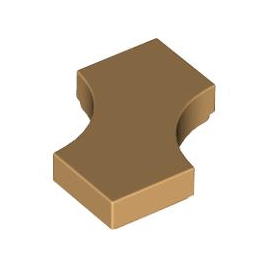 Medium Tan Tile, Modified 2 x 2 with 2 1 x 1 Curved Cutouts Double Arrow