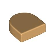Medium Tan Tile, Round 1 x 1 Half Circle Extended