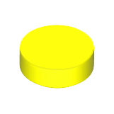 Neon Yellow Tile, Round 1 x 1