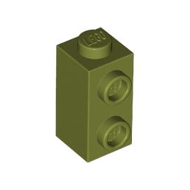 Olive Green Brick, Modified 1 x 1 x 1 2/3 with Studs on Side