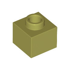 Olive Green Brick, Modified 1 x 1 x 2/3 with Open Stud