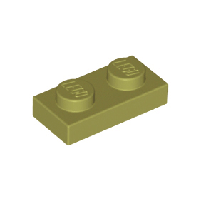 Olive Green Plate 1 x 2