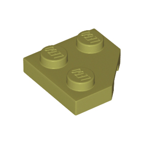 Olive Green Wedge, Plate 2 x 2 Cut Corner