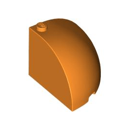 Orange Brick, Round Corner 4 x 4 x 2 2/3 Dome Top