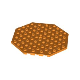 Orange Plate, Modified 10 x 10 Octagonal with Hole