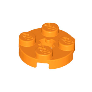 Orange Plate, Round 2 x 2 with Axle Hole