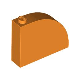 Orange Slope, Curved 4 x 1 x 2 2/3 with Stud