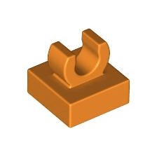 Orange Tile, Modified 1 x 1 with Open O Clip