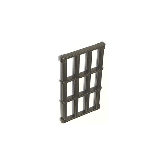 Pearl Dark Gray Bar 1 x 4 x 6 Grille with End Protrusions