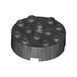 Pearl Dark Gray Brick, Round 4 x 4 with Hole