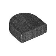 Pearl Dark Gray Tile, Round 1 x 1 Half Circle Extended