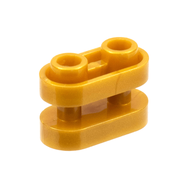 Pearl Gold Brick, Round 1 x 2 with Hollow Studs and Open Center with Bars