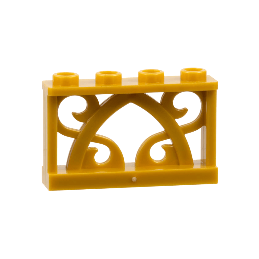 Pearl Gold Fence 1 x 4 x 2 Ornamental with 4 Studs