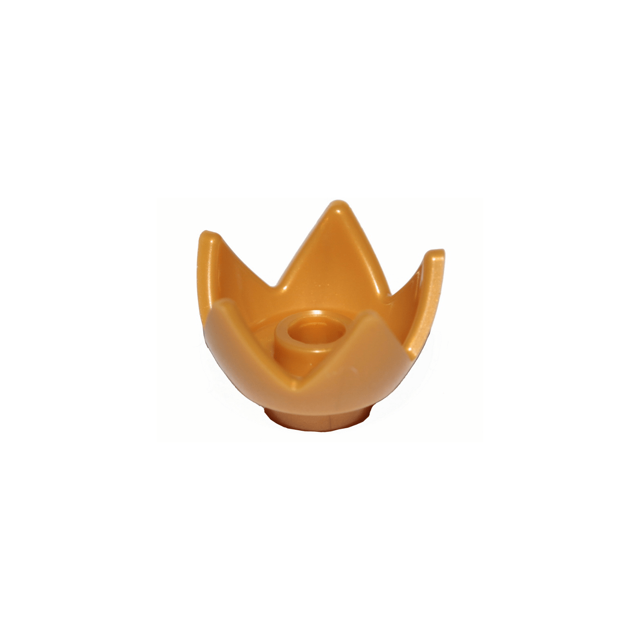 Pearl Gold Minifigure, Headgear Crown Eggshell with 5 Points and Center Stud