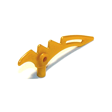 Pearl Gold Minifigure, Weapon Crescent Blade, Serrated with Bar