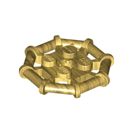 Pearl Gold Plate, Modified 2 x 2 with Bar Frame Octagonal, Reinforced, Completely Round Studs