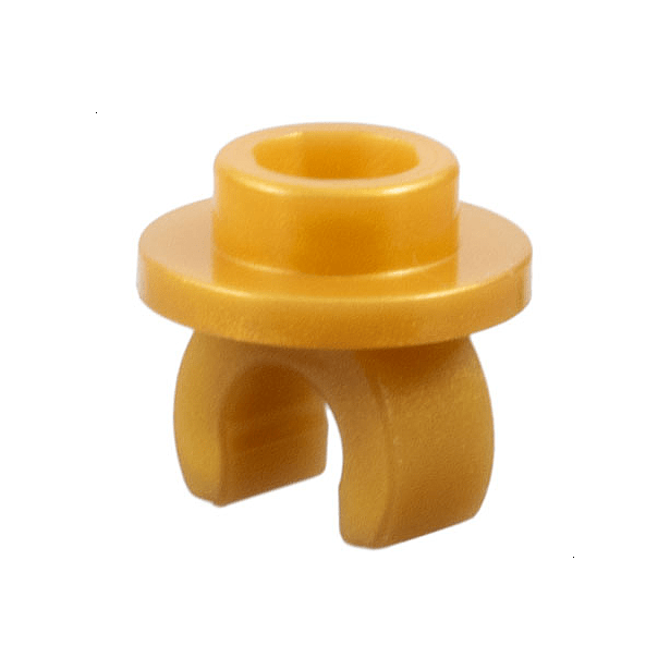 Pearl Gold Plate, Round 1 x 1 with Clip on Bottom