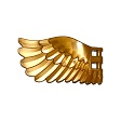 Pearl Gold Wing 4 x 7 Left with Feathers and Bar Handles