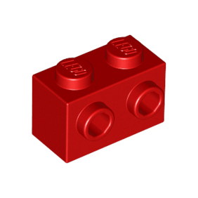 Red Brick, Modified 1 x 2 with Studs on 1 Side
