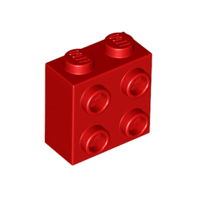 Red Brick, Modified 1 x 2 x 1 2/3 with Studs on Side