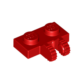 Red Hinge Plate 1 x 2 Locking with 2 Fingers on Side