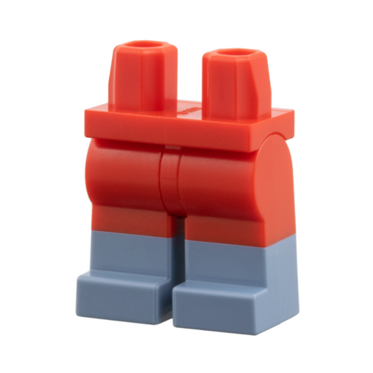 Red Hips and Legs with Molded Sand Blue Lower Legs / Boots Pattern