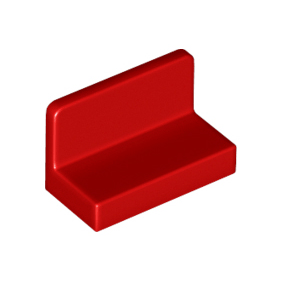 Red Panel 1 x 2 x 1 with Rounded Corners