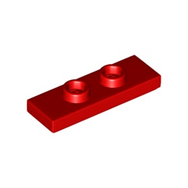 Red Plate, Modified 1 x 3 with 2 Studs Double Jumper
