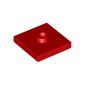 Red Plate, Modified 2 x 2 with Groove and 1 Stud in Center Jumper