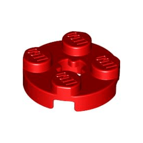 Red Plate, Round 2 x 2 with Axle Hole
