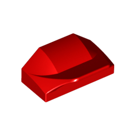 Red Slope, Curved 1 x 2 x 2/3 Wing End