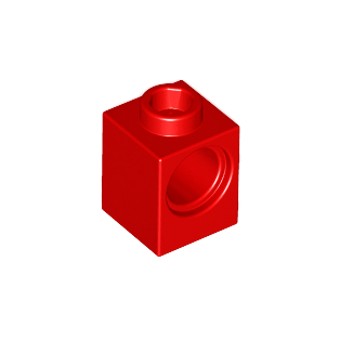 Red Technic, Brick 1 x 1 with Hole