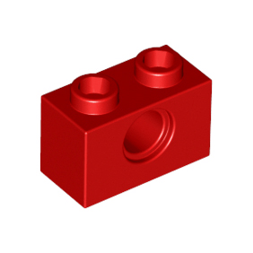 Red Technic, Brick 1 x 2 with Hole